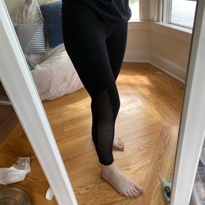 Black Leggings with mesh on the side- super cute